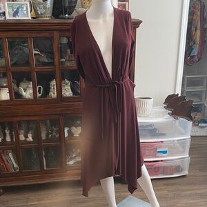 Adrianna Papell Asymmetrical Burgundy Dress